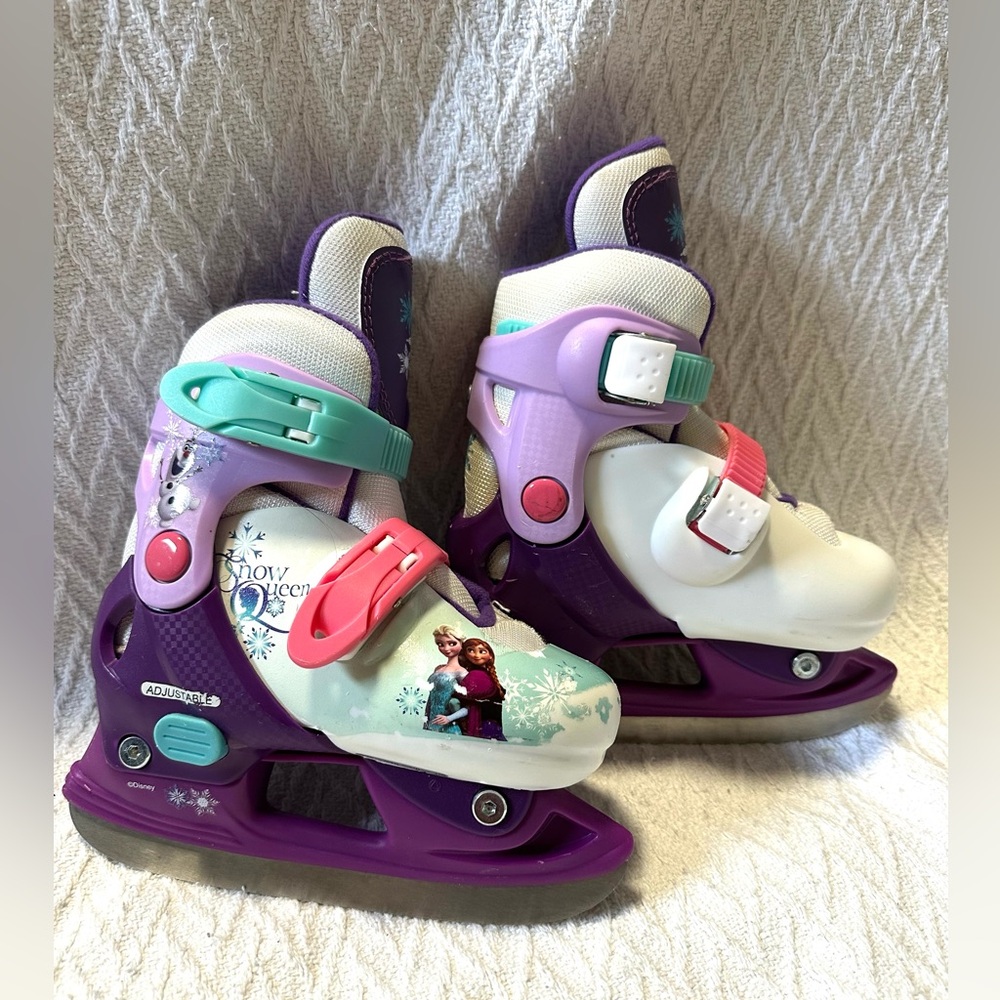 Kids Adjustable Ice Skates Disney Frozen With Elsa Anna Size Y8-Y11